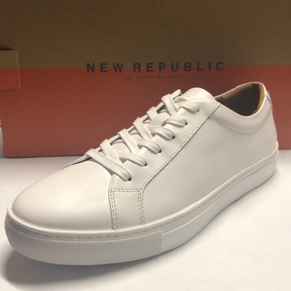 New Republic Kurt White Leather Shoes sz 12.5 left